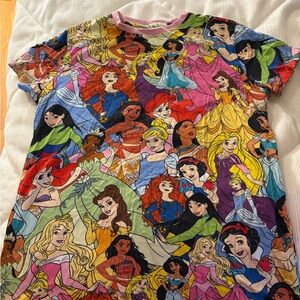 Disney Pink Multicolor Princess Collage Tee